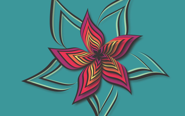 Red flower green background gradient free wallpaper - medium preview image