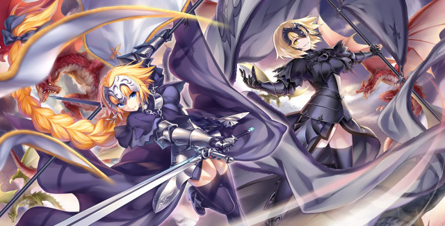 Women black outfits swords wings free wallpaper - medium preview image
