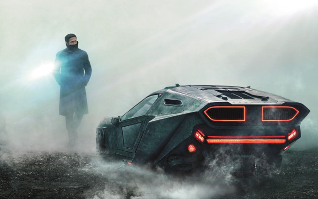 Futuristic car man fog bright free wallpaper - medium preview image