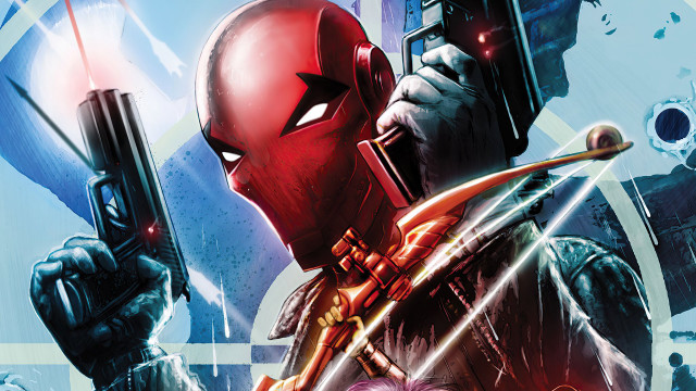 Red mask gun woman comic free wallpaper - medium preview image