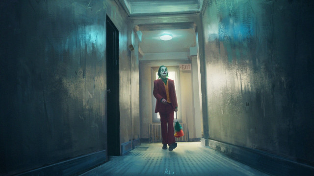 Man red suit clown mask free wallpaper - medium preview image