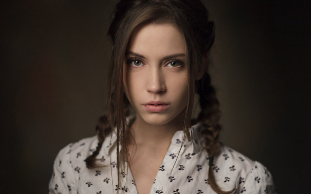 Woman braid serious eyes rpg free wallpaper - medium preview image