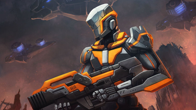 Futuristic man robot city space free wallpaper - medium preview image