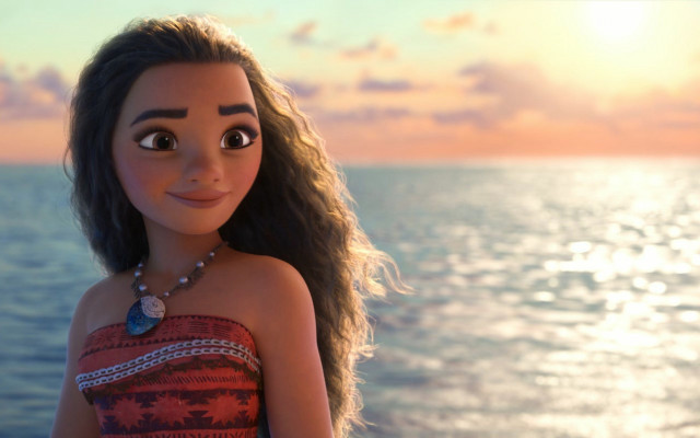 Cartoon girl beach sunset ocean free wallpaper - medium preview image