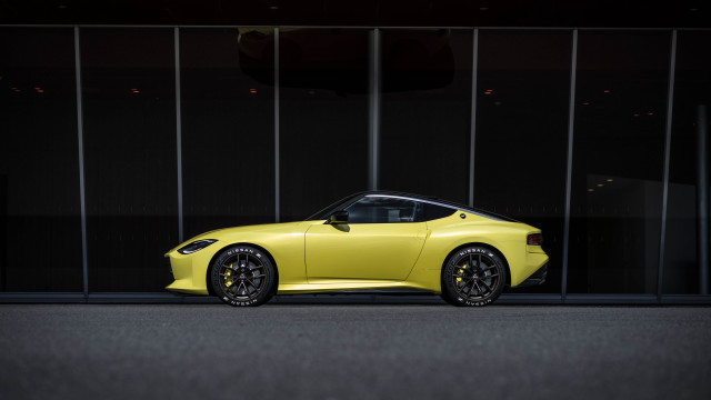 Yellow sports car glass building #4 free wallpaper - medium preview image