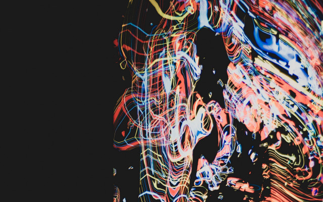 Black pattern colorful lines shapes free wallpaper - medium preview image