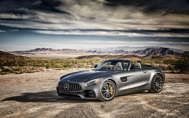 Silver sports car desert mountains #3 free wallpaper - medium preview image