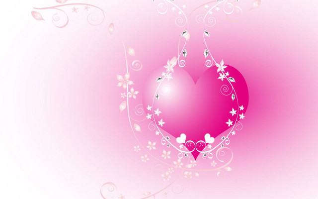 Heart flowers butterflies pink border free wallpaper - medium preview image