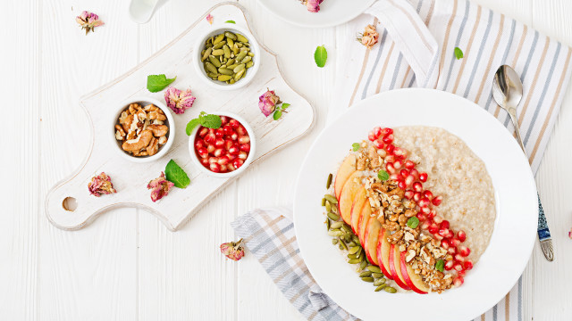 Plate fruits nuts bowl food free wallpaper - medium preview image