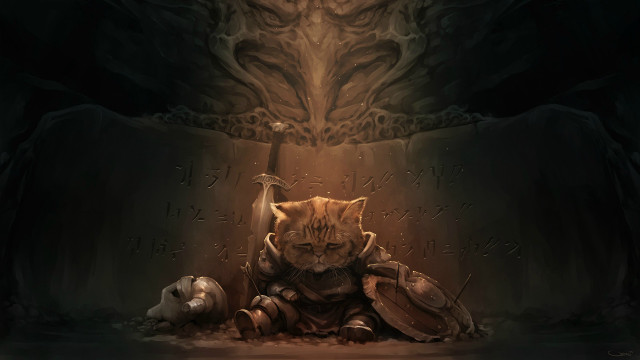 Cat trash cave light fantasy free wallpaper - medium preview image