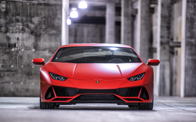 Red sports car parking garage free wallpaper - medium preview image