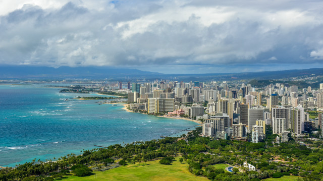 City water hillside ocean clouds free wallpaper for desktop - medium preview image