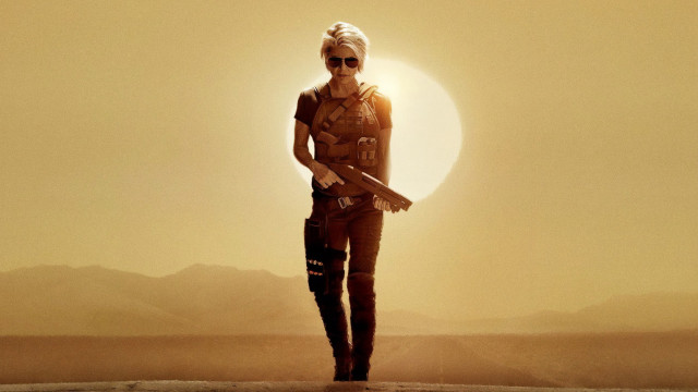 Desert woman gun sun mountains free wallpaper for desktop - medium preview image