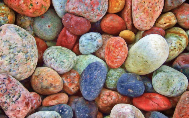 Colorful rocks pile detailed pointillism free wallpaper - medium preview image