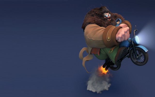 Man motorcycle furry animal in free wallpaper - medium preview image