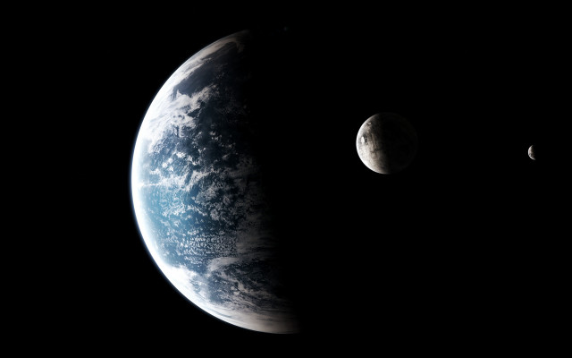 Earth moon space station redshift free wallpaper - medium preview image