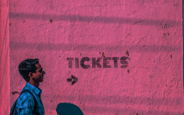 Man pink wall tickets neon free wallpaper - medium preview image