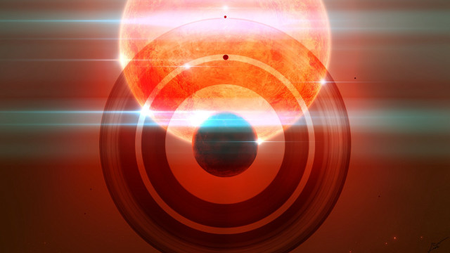 Red black sun blackhole bluehole free wallpaper - medium preview image
