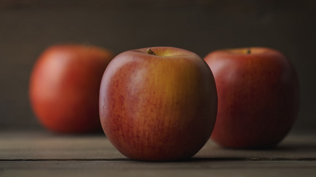 Three apples table precisionism food free wallpaper - medium preview image