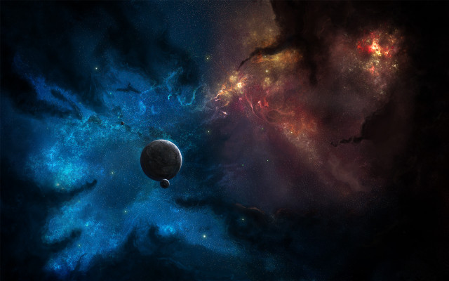 Space planet moon stars galaxy free wallpaper - medium preview image