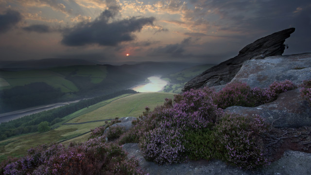 Valley river sunset cloudy sky free wallpaper - medium preview image