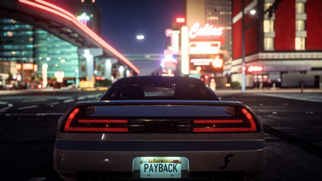 Night city street neon car free wallpaper - medium preview image