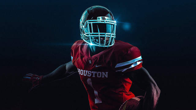 Football player red neon glowing free wallpaper - medium preview image