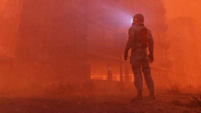 Man foggy building redlight military free wallpaper - medium preview image