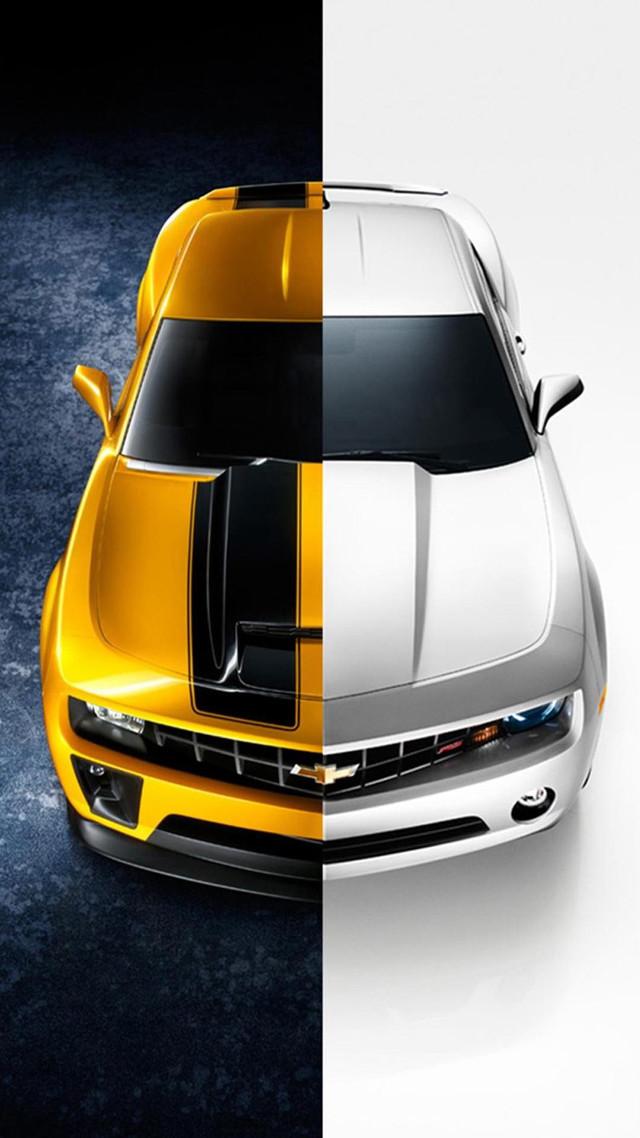 Yellow white car starry sky free wallpaper - medium preview image