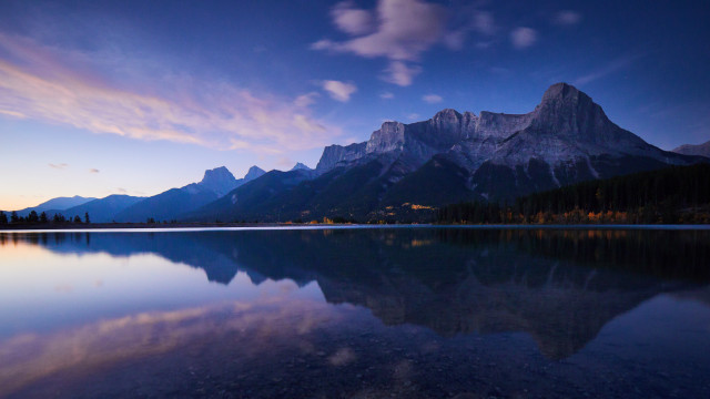 Mountain reflection lake sunset sky free wallpaper - medium preview image
