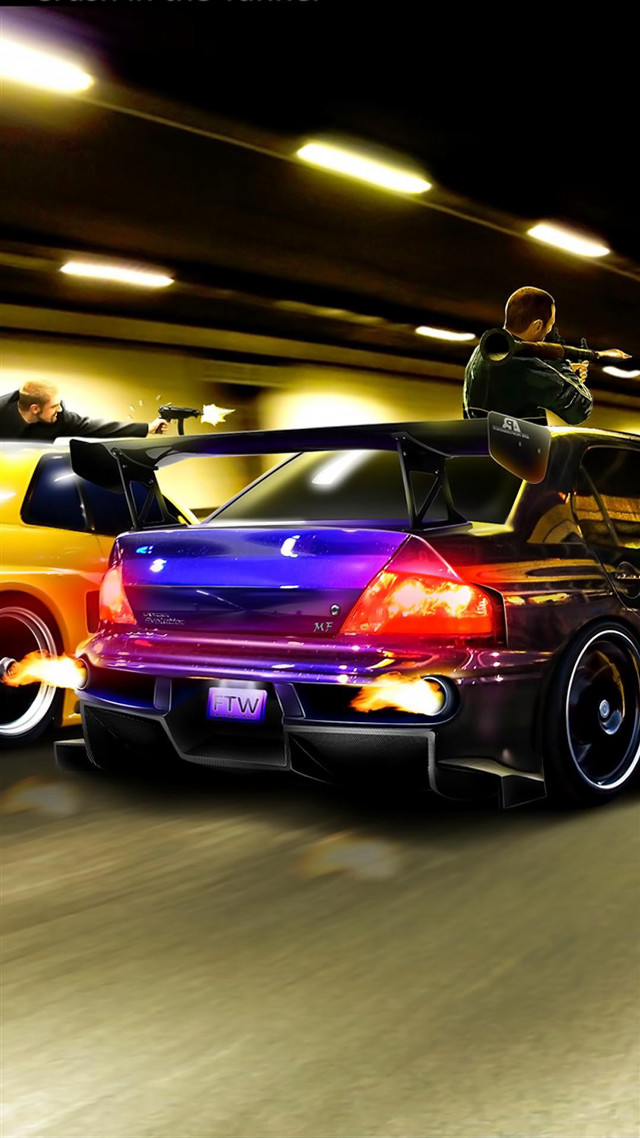 Cars driving tunnel skateboarder lights free wallpaper - medium preview image
