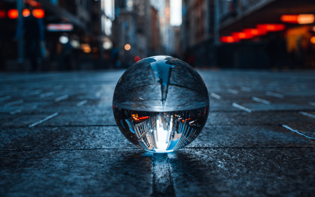 Shiny ball street light building free wallpaper - medium preview image