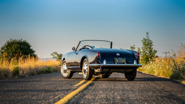 Vintage convertible autumn nature road free wallpaper - medium preview image