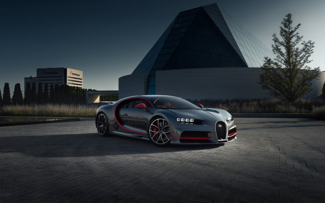 Bugatti night building sky dahlov free wallpaper - medium preview image