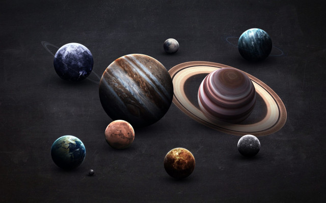 Solar system eight planets starry free wallpaper - medium preview image