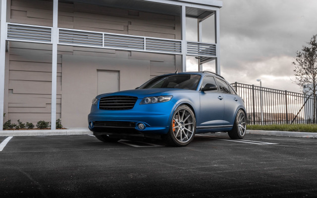 Blue car parking lot building free wallpaper - medium preview image