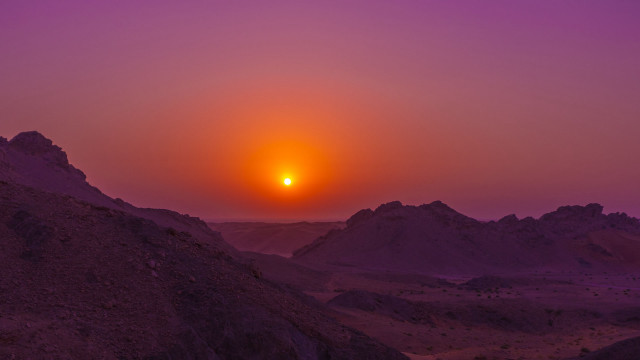 Sunset mountain range orange sky #2 free wallpaper - medium preview image