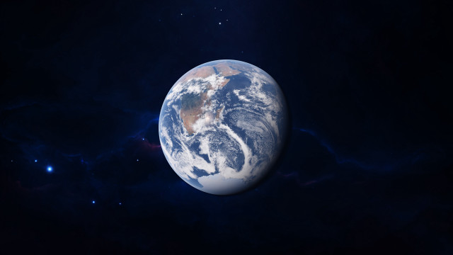 Earth moon stars space art #2 free wallpaper - medium preview image
