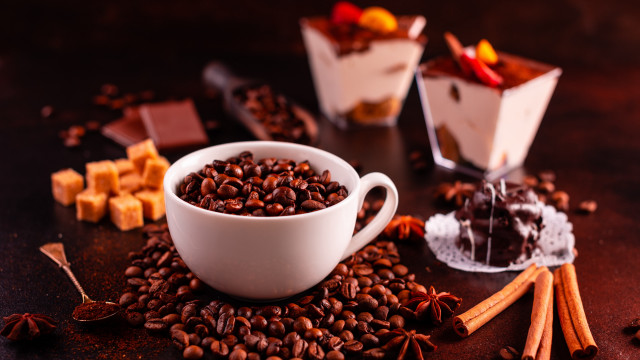 Coffee cup cinnamon spoon rest free wallpaper - medium preview image