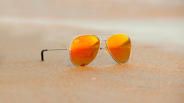 Sunglasses beach ocean sand sky free wallpaper - medium preview image