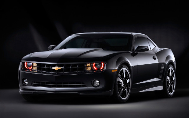 Black chevrolet camaro dark room free wallpaper - medium preview image
