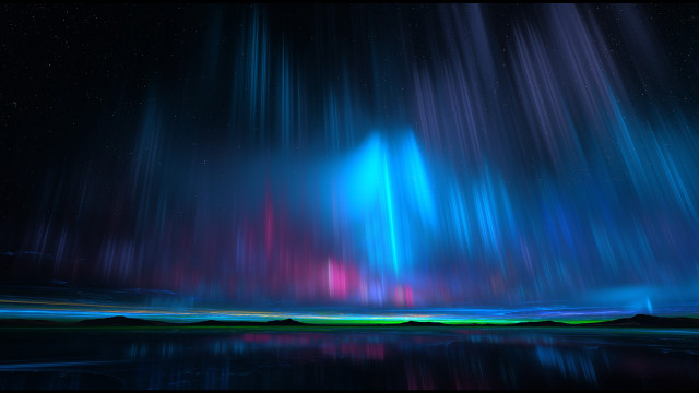 Night sky lake mountains mystical free wallpaper - medium preview image