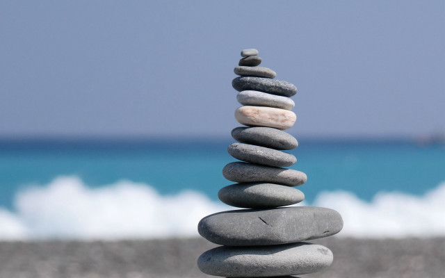 Rock stack beach ocean wave free wallpaper - medium preview image