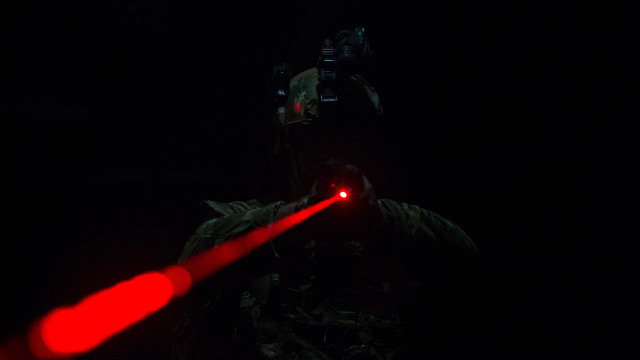 Red laser camouflage silhouette hologram free wallpaper - medium preview image