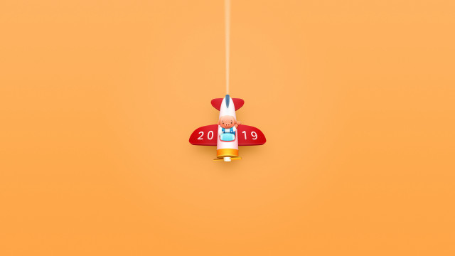Toy airplane yellow background numbers free wallpaper - medium preview image