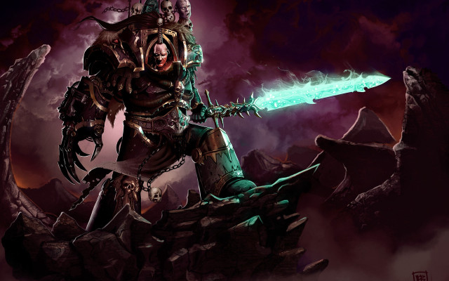 Man sword rock smoke green free wallpaper - medium preview image