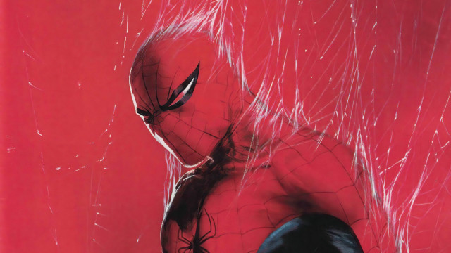 Spiderman red background white lines free wallpaper - medium preview image