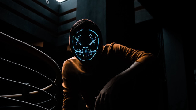 Glowing mask dark hoodie sinister free wallpaper - medium preview image