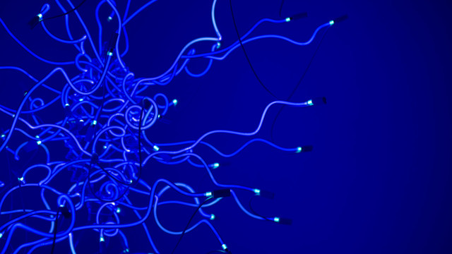 Blue wires lights clock bruce free wallpaper - medium preview image