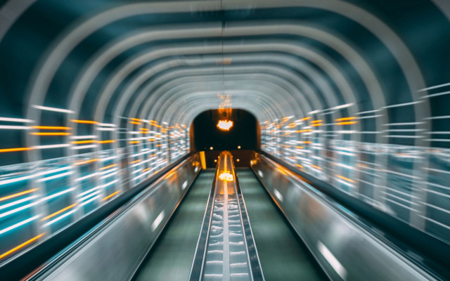 Subway tunnel motion blur futurism free wallpaper - medium preview image